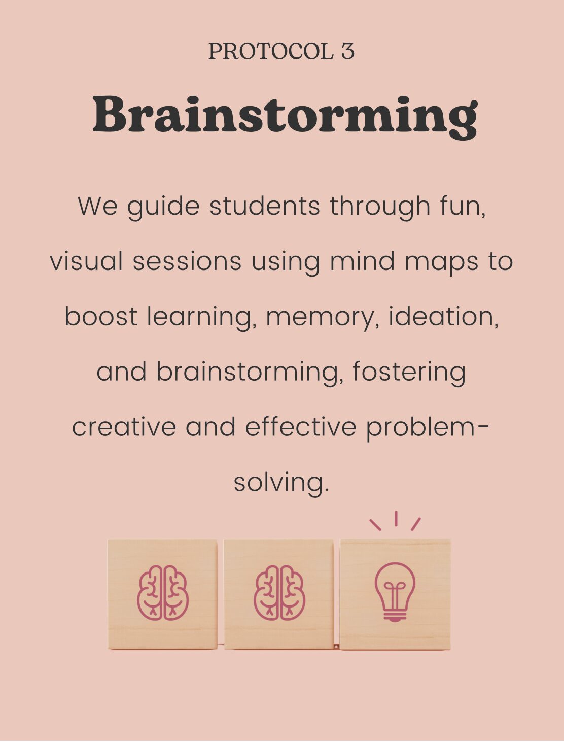 We guide students through fun, visual sessions using mind maps to boost learning, memory, ideation, and brainstorming, fostering creative and effective problem-solving.